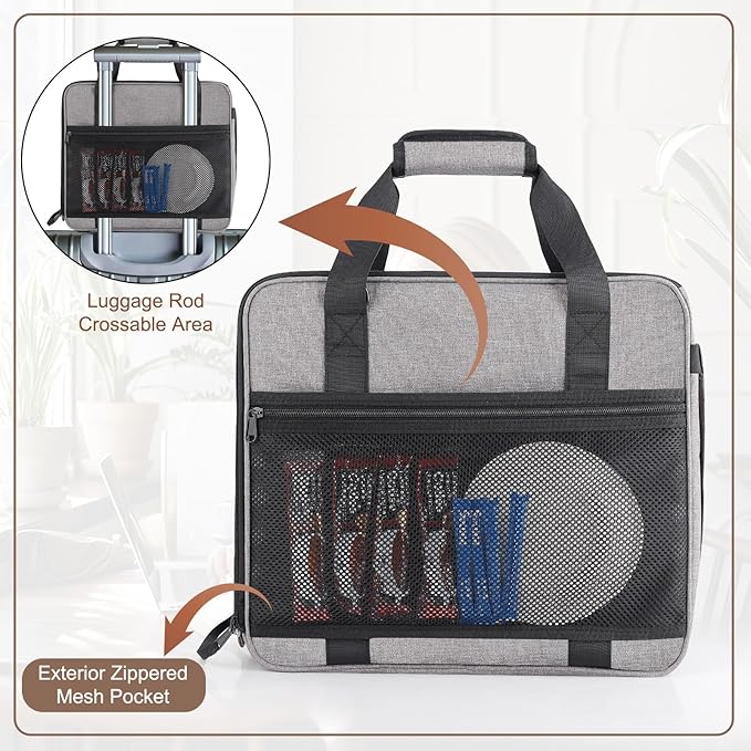Anitor Portable Carrying Coffee Maker Travel Bag Match for Keurig K-Mini/K-Mini Plus/K-Express, Single Serve Coffee Machine Travel Bag with Padded Shoulder Straps Includes Multiple Storage Bags, Black