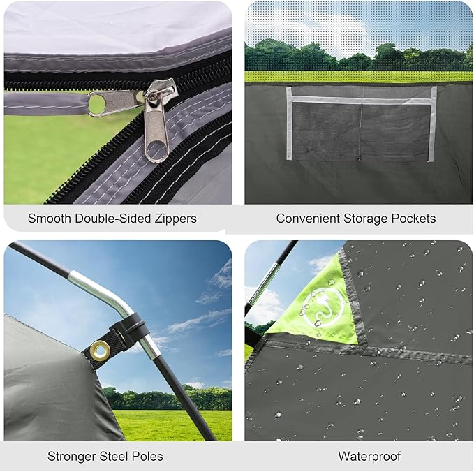 CAMPROS CP Tents for Camping 4 Person Tent Waterproof Windproof Double Layer Camping Tent, Easy Setup Dome Tent with Large Mesh Windows & Wider Door for Outdoor Camping & Hiking