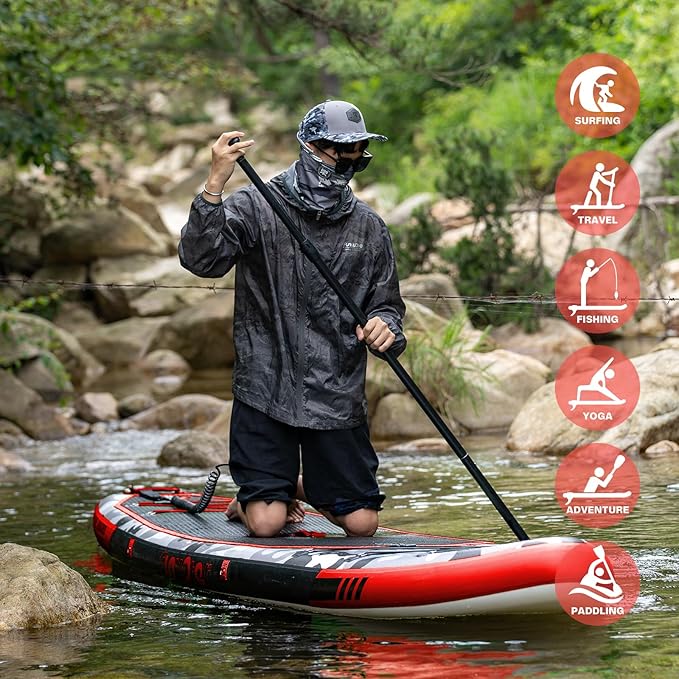 FunWater Inflatable Stand Up Paddle Board with Premium SUP Paddleboard Accessories, Anti-Slip EVA Deck, 11'/10'6'' Paddle Boards for Adults & Youth of All Skill Levels