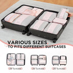 10 Set Compression Packing Cubes for Travel Essentials,Compressible Expandable Packing Cubes for Suitcase,OlarHike Luggage Organizer Bags for Travel,Handy Helper for Organizing Clothes(Pink Stripped)
