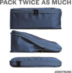 Compression Packing Cubes for Travel - Luggage Organizer Bags - Double Zipper Packing Cubes for Suitcases (6-Pack, Dark Blue)