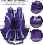 Sparklekle Military Tactical Backpack 45L 3 Day Assault Pack Waterproof Molle Hiking Rucksack for Men&Women (Purple)