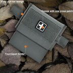 2-in-1 Micro Med Kit Med Pouch Tactical Mini First Aid Pouch Empty Small IFAK Pouch Compact Med Pouch EDC Bag with Tourniquet Holder |MOLLE Belt IFAK Micro Trauma Kit Pouch