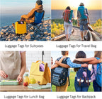 Luggage Tags for Suitcases, 2 Pack Cute PU Leather Luggage Tag TSA Approved with Stainless Steel Loop and Address Card Baggage Tag for Travel&Cruise Ships&Shipping Lavender Marble, by Chelmon