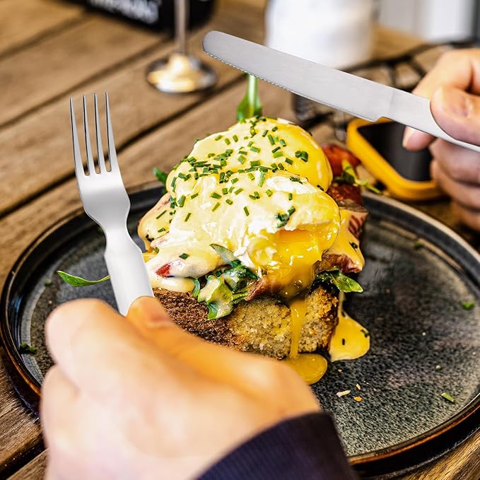 Portable Flatware Silvery Silverware Camping Stainless Steel Cutlery Set Outdoor Travel Knife Fork Spoon Bottle Opener 4 Pieces Foldable Durable Easy to Clean