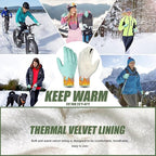 Pixel Panda Winter Gloves for Men Women Warm Touchscreen Gloves for Cold Weather Thin Water-Resistant Windproof Non-Slip Gloves for Cycling, Driving, Running, Hiking