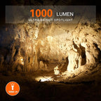 BUYSIGHT Rechargeable Spotlight Flashlight High Lumen Handheld Spot Light LED Flashlight with Handl Ultra-Long Standby Electric Torch with USB Output （Classic Gold）