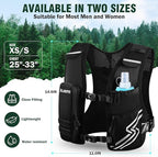 Running Vest for Women Men, Running Hydration Vest with 500ml Soft Flask & Touch-Screen Phone Pocket, Reflective Lightweight Hydration Backpack for Hiking with Adjustable Chest Waist Straps