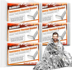 Emergency Thermal Blanket 5-Pack – Reusable Mylar Space Blanket for Camping, Car Survival Kit, Waterproof Outdoor Gear, Heavy-Duty Emergency Heat Retention
