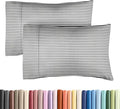 King Pillow Cases Set of 2 - Ultra Soft Hotel Quality Pillowcase Covers - Comfy Cozy Bedding for Women, Men, Kids & Teens - Machine Washable Pillow Protectors - 2 Pieces Set - King Size Grey Stripes