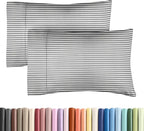 King Pillow Cases Set of 2 - Ultra Soft Hotel Quality Pillowcase Covers - Comfy Cozy Bedding for Women, Men, Kids & Teens - Machine Washable Pillow Protectors - 2 Pieces Set - King Size Grey Stripes
