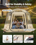 VEVOR Pop up Sports Tent, 8 Sizes Optional Clear Bubble Tent for 1-6 Person, Waterproof Outdoor Pod with Floor Mat & Top Cover, Garden Igloo Dome Tents Camping Shelter for Sports Watching