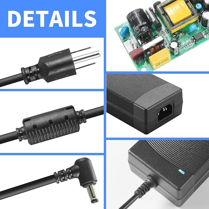 12V 10A Power Supply 120W 100V~240V AC to DC Adapter Converter Transformer,12 Volt 10 Amp Power Supply Adapter with 5.5mm x 2.5mm&2.1mm DC Output Jack for 12V Printe LED Strip Light CCTV Camera