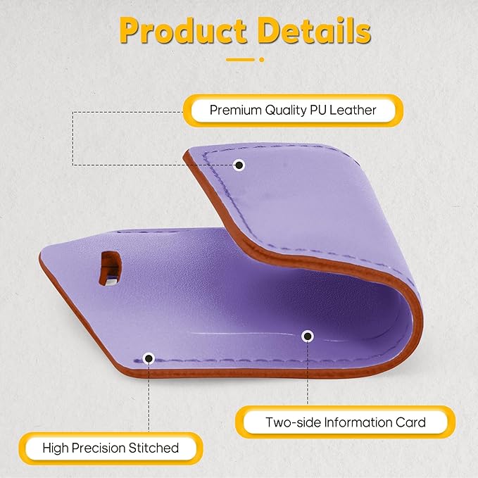 Travelambo 26 Pack Luggage Tags for Suitcases Privacy Protection Bag Tags Faux Leather Travel Accessories Essential, Classic Purple