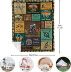 Bicycle Enthusiast Gift, Mountain Biking Blanket Throw 60"x50" for Men/Riders/Cyclists, Bike Themed Decorations