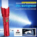 Flashlights High Lumens Rechargeable - 1500 Meters Long Beam Super Bright LED Flash Light with Power Display & IPX5 Waterproof for Camping, 20H Runtime,5 Modes,Zoomable Handheld Flashlight -Red