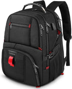 YOREPEK Travel Backpack, 15.6 Inch Laptop Backpacks for Men Women, Water Resistant College Backpack Airline Approved Business Work Bag with USB Charging Port Fits 15.6 Inch Computers, Black