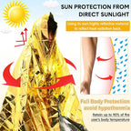 100 Pack Emergency Foil Thermal Blanket Bulk 83 x 55'' Waterproof Space First Aid Survival Blanket for Outdoors, Camping, Hiking, Homeless, First Aid, 50 Pc Silver 50 Pc Gold Silver