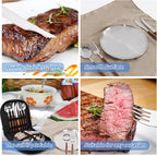 New Wood Grain Handle Tableware Mess Kit Cutlery for 2 Dinnerware Set - 12pcs Stainless Steel Utensils Set with Plate Spoon Fork Serrated Knife Cloth Napkins for 2,Backpacking, Outdoor Hiking Picnic