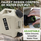 Camping Water Container - 3.2 Gallan Water Jug with Spigot | Portable Water Tank for Outdoor Hiking Picnic Supplies-Grey