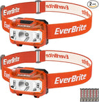 EverBrite Headlamp, 2 Pack Kids Headlamp with Red Light and Memory Function, Head Lamp for Adults and Kids with 5 Modes, Bright Headlamps for Camping, Running, Batteries Included