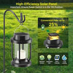 Solar Lantern Outdoor & Indoor Use – Hanging Solar Lights with Realistic Flickering Flameless Candle, Weatherproof for Gardens, Patios, Trees, and Lawns (Black, 8 Pack)