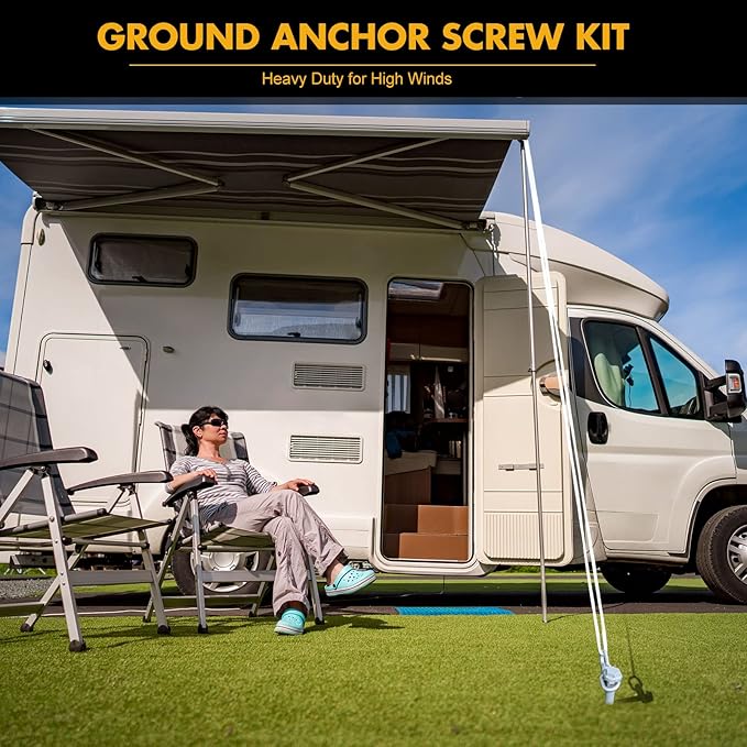 Zhengmy 36 Pcs Ground Anchors Screw in, 12 Inch Heavy Duty Tent Stakes with Trampoline Anchor Hook Ground Stakes for Camping Tent Canopies Ports Sheds Swing Sets Securing Animals (Silver)