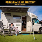 Zhengmy 36 Pcs Ground Anchors Screw in, 12 Inch Heavy Duty Tent Stakes with Trampoline Anchor Hook Ground Stakes for Camping Tent Canopies Ports Sheds Swing Sets Securing Animals (Silver)