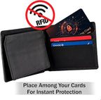 SaiTech IT 5 PK RFID Blocking Cards Protect Your Entire Wallet, Purse, and Cards from NFC Contactless Theft Wallet for Men & Women - Orange Black (5 Pack CL)