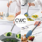 COOK WITH COLOR Silicone Cooking Utensils, Kitchen Utensil Set, Easy to Clean Silicone Kitchen Utensils, Cooking Utensils for Nonstick Cookware, Kitchen Gadgets Set, 38 Piece, Blue and White