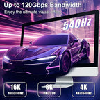 ZIKNYDO 16K for Thunderbolt 5 Cable 6.6FT/2m, USB C 80Gbps Data Transfer, 120Gbps Bandwidth for 16K/Dual 8K Displays, PD3.1 240W Charging for Thunderbolt 4, MacBook M4, eGPU, Mac mini M4 Pro, Monitor