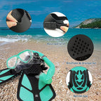 Kids Mask Fins Snorkel Set Snorkeling Packages, with Diving Mask, Snorkel, Adjustable Swim Fins, Mesh Bag, Anti-Fog Anti-Leak Snorkeling Gear for Kids for Snorkeling Swimming Diving