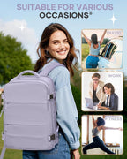 coofay Large Carry On Backpack Flight Approved Personal Item Travel Backpack For Women Airline Approved Waterproof Sports Luggage Backpack Casual Daypack Small Hiking Backpack Purple Backpack