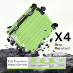 Krute Carry On Luggage 20 inch Aluminum Frame Suitcase with Spinner Wheels No Zipper Hardshell PC+ABS Luggages TSA Lock Zipperless Suitcases