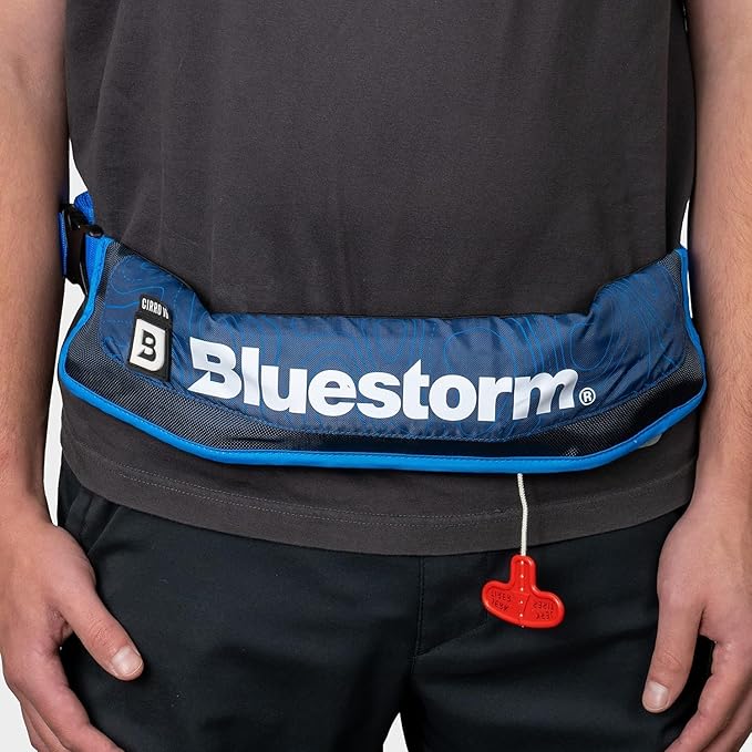BLUESTORM Cirro 16 Manual Inflatable Belt Pack for Adults | US Coast Guard (USCG) Approved Life Jacket Waist Belt PFD for SUP Paddleboarding, Fishing & Kayaking