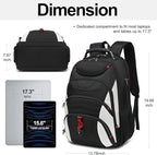 Boavan Laptop Backpack for men, 17.3 inch Laptop Bag with USB Port, Waterproof Travel Work Backpack Purse, Anti-Theft Teacher Nurse Doctor Casual Bookbags Office Business backpack，White