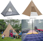 KAZOO Family Camping Tent Large Waterproof Tipi Tents 8 Person Room Teepee Tent Instant Setup Double Layer
