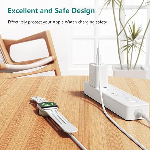 2Pack for Apple Watch Charger Cable, Magnetic Fast Charger to USB C Cable 6FT, Wireless Fast iWatch Charger Portable Compatible with iWatch Ultra/Series 9/8/7/6/SE/SE2/5/4/3/2/1-White