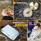 Gifts for Men Dad Husband - Christmas Stocking Stuffers, Birthday Gifts Idea for Him Boyfriend Man- Survival Kit 14 in 1, Survival Gear and Equipment, Fishing Hunting Camping Accessories, Cool Gadgets