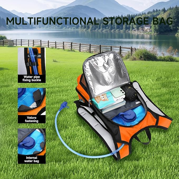 Hydration Backpack Hiking Backpack with Water Bladder Lightweight Insulation Hydration Pack Water Backpack for Hiking Cycling Running Festival Camping for Men Women