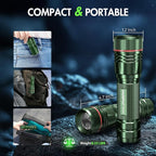 WdtPro Rechargeable Flashlights High Lumens, 2 Pack Super Bright LED Small Tactical EDC Flashlight with 10H Runtime, Portable Flash light for Camping, Home, Emergency Essentials Green Battery Included