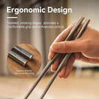 Titanium Chopsticks, 2 Pairs Ultralight Chopsticks, Reusable Utensils for Camping Backpacking Hiking Travel Home, 9-inch, with Storage Bag