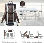 Leather Backpack for Women, Fits 17 Inch Laptop in Main Compartment, Dedicated 15.6 Inch Padded Sleeve, Large Vegan Leather Travel Computer Bag with Luggage Strap for Business and Work, Coffee