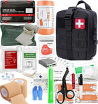 IFAK Kit Trauma Kit Military Medical First Aid Kits Bleeding Contral Emergency Survival Bug Out Bag for Camping Gear Supplies Hiking (Black)