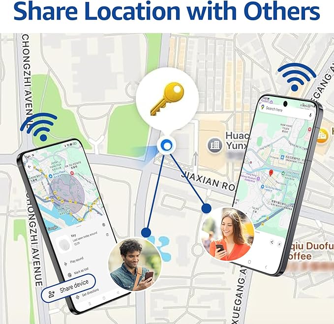 Tracker Tag for Android or iOS, Tracker Tags-4 Pack Smart Tag, Dual System Both iOS and Android Tracker Tags, Apple Find My or Google Find Hub App, Keys Finder Item Locator for Wallets (White&Black)
