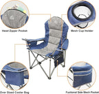 Camping Chairs for Adults,High Back Folding Camp Chair with Cup Holder and Cooler Bag,Heavy Duty Outdoor Lawn Chairs,Perfect for Camping,Hiking,Picnics,and Beach Trips,Blue