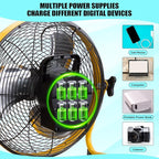 12 Inch Solar Panel Powered Fan, 2 in 1 Solar Panel or AC Charger Powered Fan 12W 9V Portable for Chicken Coop Greenhouse Household Exhaust Camping Travel Outdoor (Yellow)