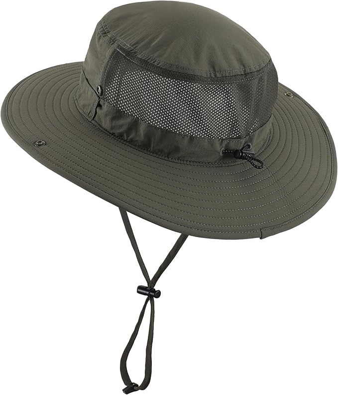 Connectyle Men's Sun Hat UPF 50+ Wide Brim Bucket Hats for Fishing Hiking Gardening Adjustable Boonie Hat Outdoor Safari Hats