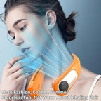 Portable Neck Fan,Personal Wearable Bladeless Fan,LED Display,4-Speeds,6000mAh USB Rechargeable,360° Strong Cooling Wind,Hands Free,Long Lasting,Birthday Gifts for Men Women Dad Mom (Orange)