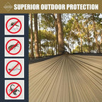 Onewind 12Ft Camping Hammock with Mosquito Net and Structure Ridgeline, Lightweight Portable Double Hammock with 12ft Tree Straps and Bugnet, Ideal for Wild Camping, Hiking, Backpacking, OD Green
